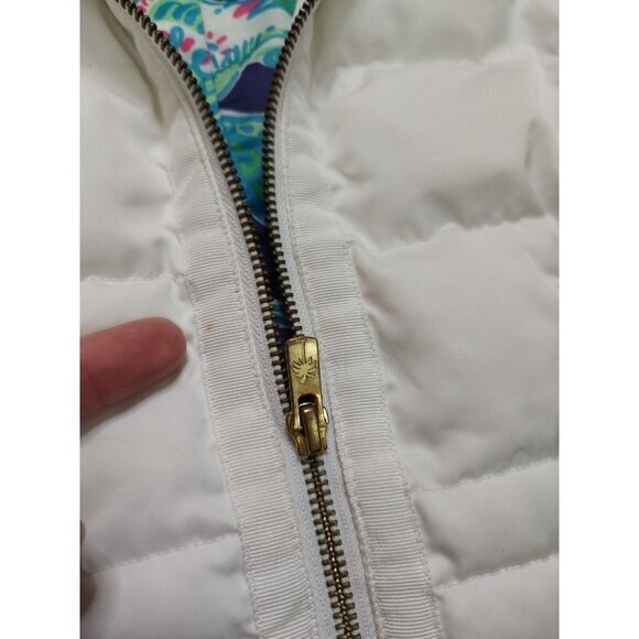 Lilly Pulitzer Syd Puffer Vest Goose Down Floral Lined Womens XS - Picture 3 of 12